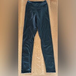 Aerie Faux Leather Black Athletic Leggings
